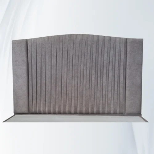 Tête de lit Accordéon d’Atlas Matelas avec revêtement capitonné et finitions verticales, design moderne pour chambre à coucher.