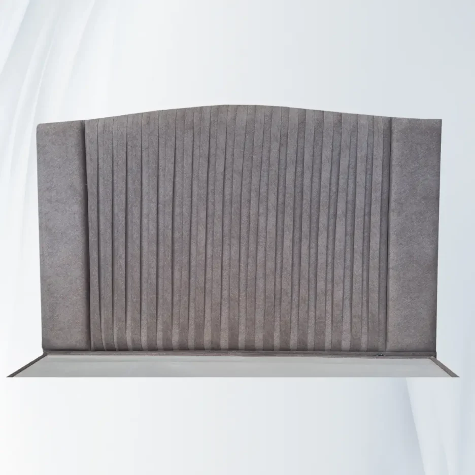 Tête de lit Accordéon d’Atlas Matelas avec revêtement capitonné et finitions verticales, design moderne pour chambre à coucher.