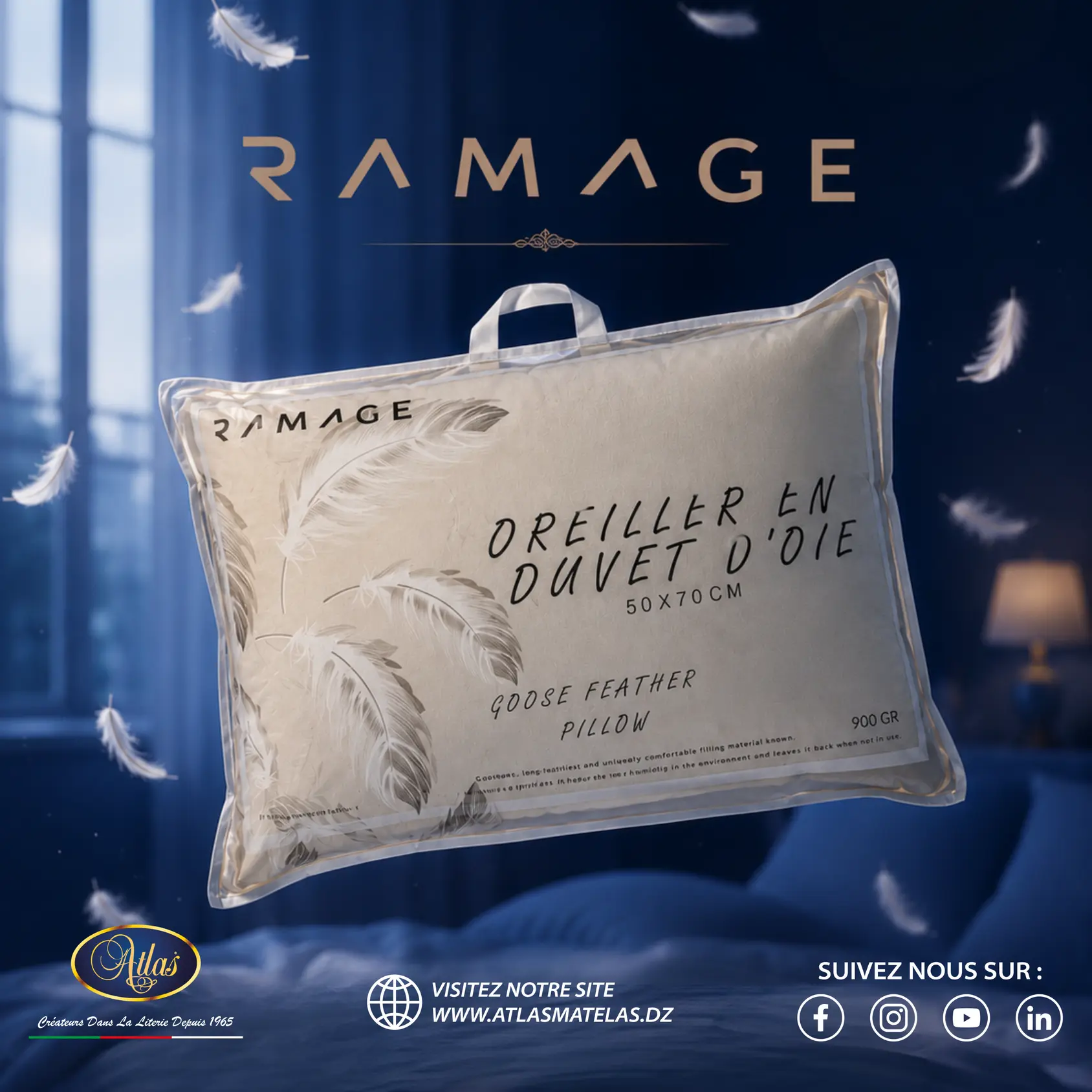 Oreiller Plume Ramage – Image 3