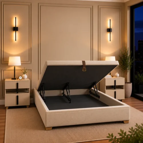 Sommier capitonné coffre métal — Atlas Matelas