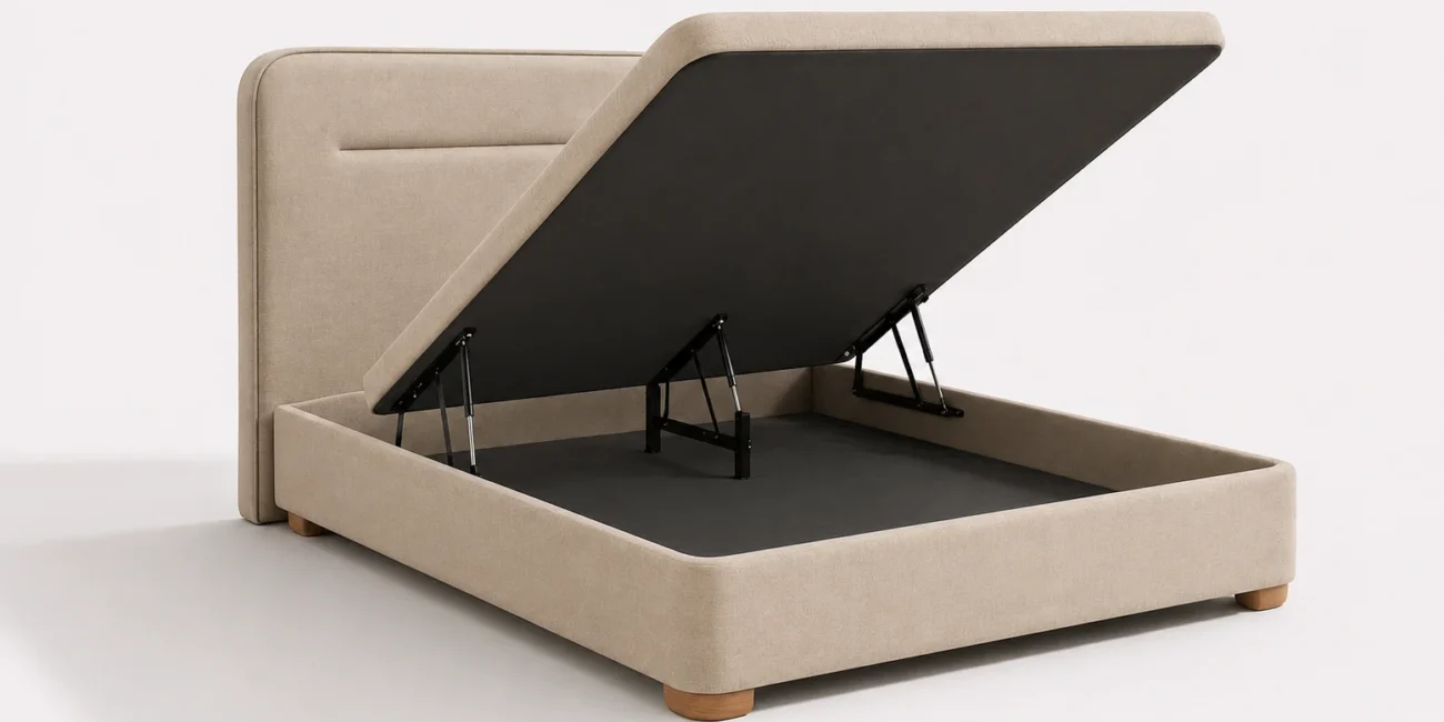 Lit coffre Atlas Matelas avec sommier relevable